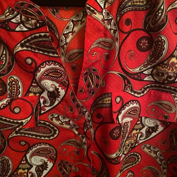 Calvin Klein Red Paisley Women's Top - Picture 4 of 6